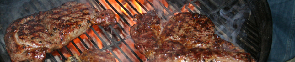 Steak over charcoal